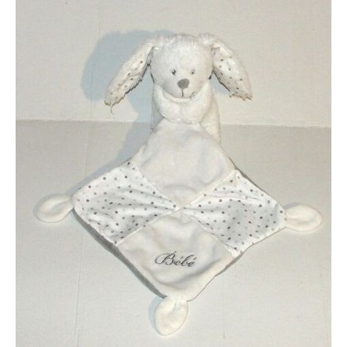 Doudou lapin blanc gris - blanc, et