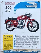 F015 Ducati 200 GT MOTORCYCLE ADVERTISING SHEET WITH FEATURES 50/60s