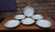 Lot 6 Assiettes creuses Porcelaine Chodziez Poland Pologne Vintage Motif Panier
