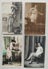 photo postcard woman naked nude French erotic wa gv paris early 900 lot 4 pcs