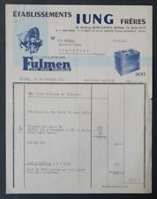 1957 EPINAL IUNG FULMEN Illustrated Header Battery Invoice 50