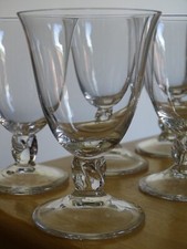 DAUM FRANCE CRISTAL 6 ANCIENS VERRES A APERITIF  MODELE ORVAL  ht 9,5 cm