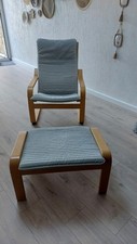 FAUTEUIL ET SON OTTOMAN &quot;DESIGN SCANDINAVE&quot;.