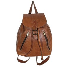 Sac À Dos Cuir Marron Vintage