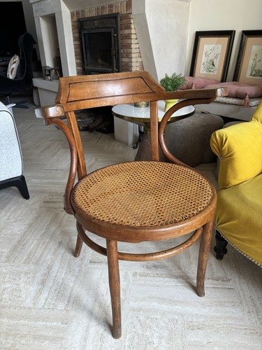 Fauteuil bois marron assise