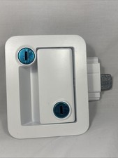 White RV Paddle Entry Door Lock Latch Handle Knob Deadbolt Camper Trailer -NoKey