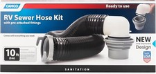 Camco RV Sewer Kit - Features Pre-Attached Fittings, a 10-Foot Sewer Hose