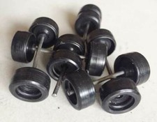 lot 6 pairs small wheels / axle for miniature cars 1/43th 