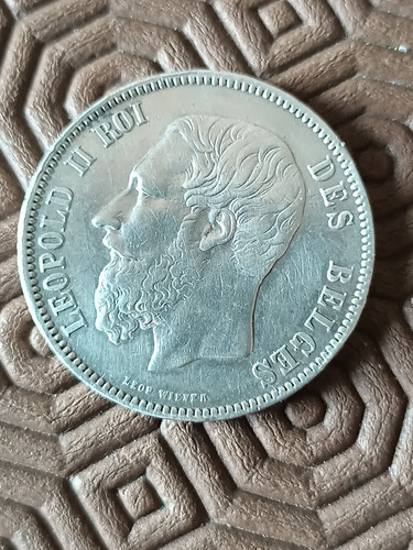 Pièce belge argent 5 - argent, de