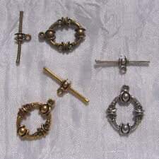 Lot de 4 fermoirs AU CHOIX toggle métal argenté doré bronze 21x17mm / 25x18mm 