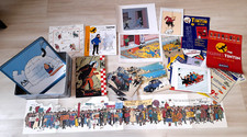 lot tintin textes 1992 documents 2004 carte postale 84 2cv sticker boite Delacre