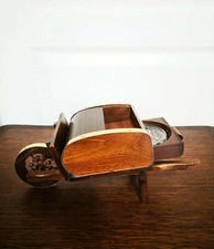 Vintage Très Jolie Boîte à Cigarettes avec Cendrier en Bois Forme Brouette Déco