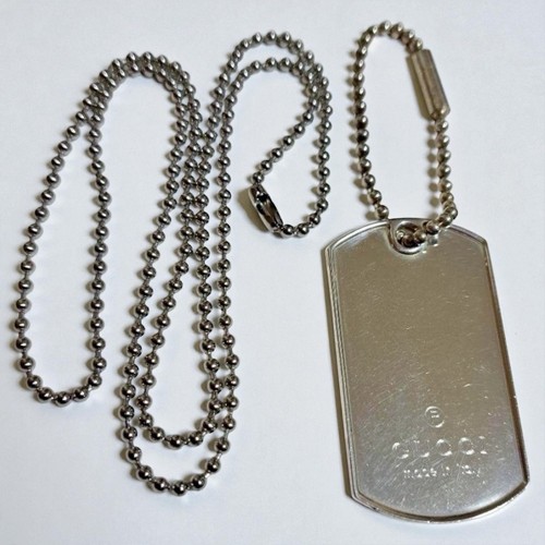 Gucci dog tag plate - dog, sterling