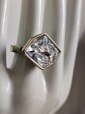 Dyrberg Kern Asymmetric Crystal Ring Statement Contemporary Design Edgy