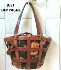 Just Campagne Leather Tote Bag, Large Size, Brown, Excellent Condition