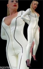 COMBINAISON LATEX SEXY BLANCHE - RUBBER SUIT 