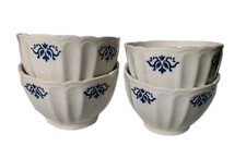 4 Bols Anciens Côtelé Blanc