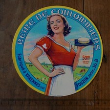 CHEESE BOX LABEL - QUEEN OF COULOMMIERS - VARENNES S/FOUZON - INDRE