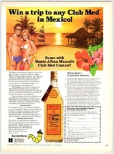 1983 COUPLE CLUB MED  MONTE ALBAN MEZCAL Vintage 8"X11" Magazine Ad 1980's M290