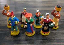 Lot of 7 Gelato Santons France Clay Miniature Figurines 2.75" (1 Duplicate)