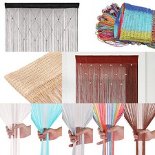 Suspendu Perlé Rideaux Corde Panneaux Porte Moustiquaire Décor Pièce Diviseur