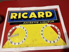 Ancienne plaque en tôle D’origine Ricard compteur  pétanque  boules Anisette