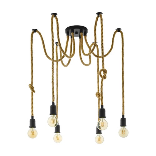 Lustre vintage rustique corde - lustre,