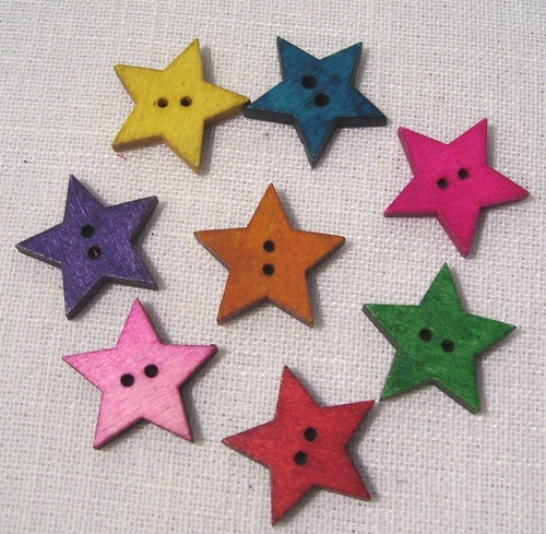 Lot boutons bois peint - lot,