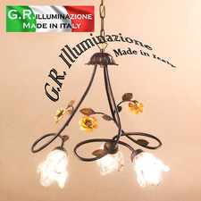 Lustre fer forgé classique moderne 3 L Lampe pendante bruni noir or cuisine ANNA