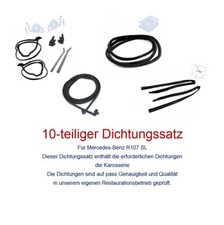 Mercedes-Benz W107 R107 280SL-560SL Kit Joints Carrosserie 10-teilig