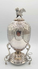 Antique 1903 WMF Germany Art Nouveau Silver Plated Egg Coddler Bird Finial Excel