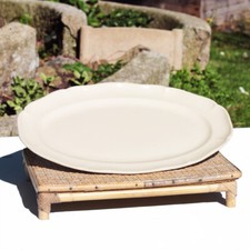 Large Antique 45.5cm Earthenware Dish by Villeroy & Boch Ivory