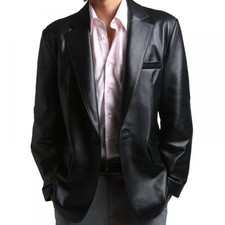Blazer homme en cuir noir 100