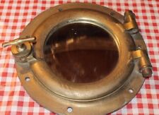 VERITABLES ANCIENS HUBLOTS DE MARINE EN BRONZE miroir  diamètre 30  , 7,5 kg