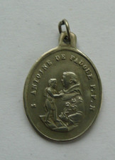 Antique Religious Medal Saint Anthony of PADUA / VIRGIN MARY conceived 1830