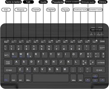 Mini Clavier Pour iPad PC Portable QWERTY Sans Fil Italien Touche Rapide