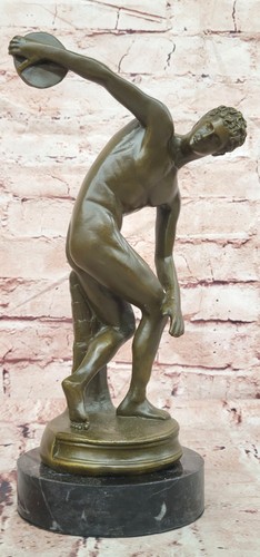 Bronze discobolus statue - bronze,