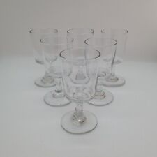 Suite of 6 Antique 19th Century Blown Glass Wine Foot Glasses