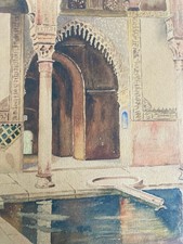Beautiful Painting 1900 Riad Orientalist Orientalism Morocco Maghreb Ancient Art 19th Century