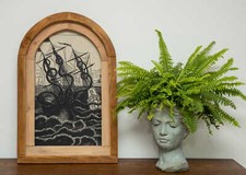 MER, DÉCORATION MURALE RUSTIQUE, BATEAU, VINTAGE, STYLE RÉTRO