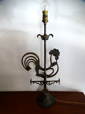 Lampe bronze Max le Verrier girouette coq , art déco - 50 cm