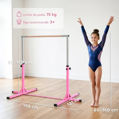 Barre fixe gymnastique - fixe, pour