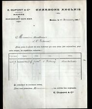 MARANS & ROCHEFORT-SUR-MER (17) COAL English "E. DUPONT" invoice in 1906