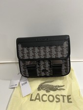 Sacoche Lacoste – Bandoulière Noir – Motif Géométrique – Neuf