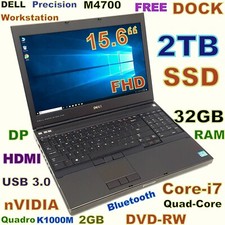 Workstation DELL M4700 i7-QUAD Fast 2TB SSD 32GB DVDRW 15.6" FHD Quadro 2GB