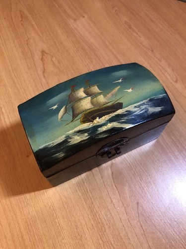 Boîte coffret bois peint - coffret,