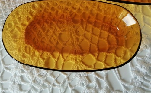Ravier ambré verre trempé - verre,