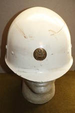 Original WW2 U.S. Army White Painted M1 Helmet Liner w/Metal EM Device