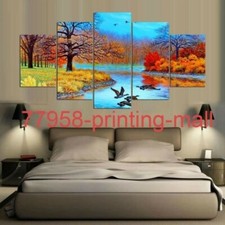 (Pas De Cadre) Tableau Décoration Salon 5 Panneaux - Beau Paysage Mur De Toile A