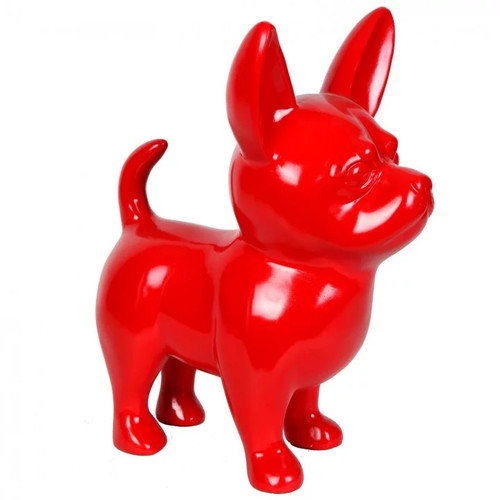 Statue chihuahua rouge - rouge, en